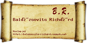 Balázsovits Richárd névjegykártya